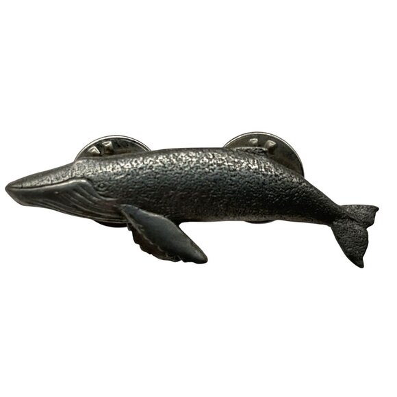 Vintage Humpback Whale Lapel Pin Pewter GG Harris #484 Collectible 1988 - Picture 1 of 5